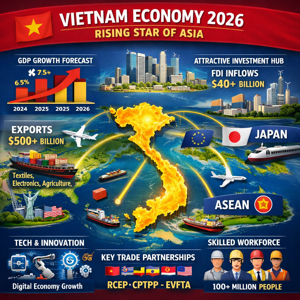 Kinh Tế Việt Nam 2026: Hiện Trạng, Thách Thức, Cơ Hội và Vai Trò Chiến Lược của Cộng Đồng Doanh Nhân Kiều&nbsp;Bào